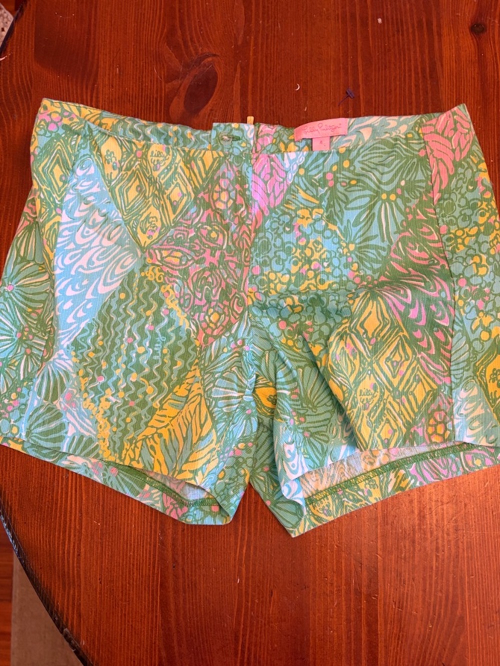 Lilly Pulitzer Green, Yellow & Pink Patchwork Shorts